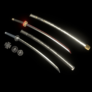 【VRCHAT想定MA対応】RE：日本刀「水閃(みずのひらめき)」「火羽衣(ひのはごろも)」＆精霊＋簡易抜刀ギミック付き《3Dモデル》 缩略图 19