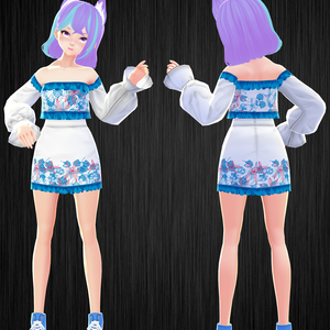 Blue Ruffle Set