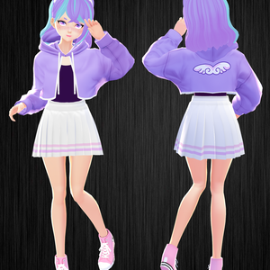 Cropped Open Hoodie 