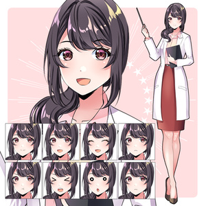 女性教授_立ち絵素材