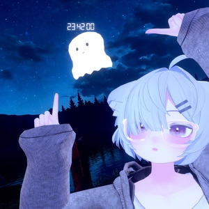 【VRChat／MA対応】リアルタイム時計付きの追従おばけ｜The 3AM Visitor