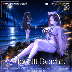 🌙 月夜のラグジュアリーリゾート🖤【Moonlit Beach】 15アバター対応