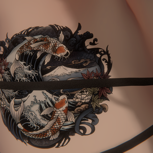 『富嶽鯉』刺青用　デカール　tatoo