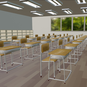 【Blender】学校　教室