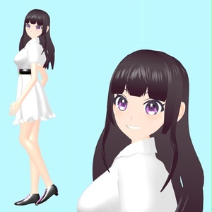 【VRM対応モデル】白ワンピースの女の子