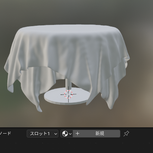 二重掛けテーブルクロスの円卓