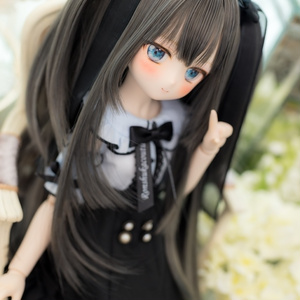 ドール用ウィッグ 】9インチ ブラウン 目安サイズMDD/DD/SD <Wig for