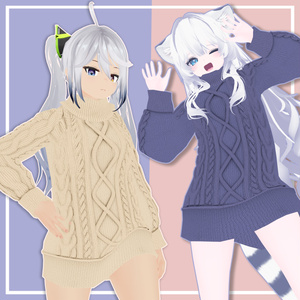 ケーブルニットセーター(複数アバター対応) 缩略图 4