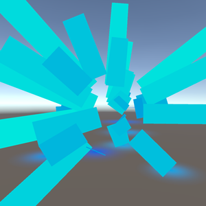 Blue particle trail