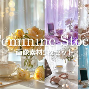 【人物なし｜光×花×スマホ】やさしく彩るフェミニン素材セット vol.1