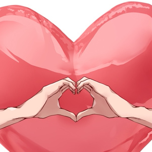 顔ハメ　ハートだっこ筋肉　お手々