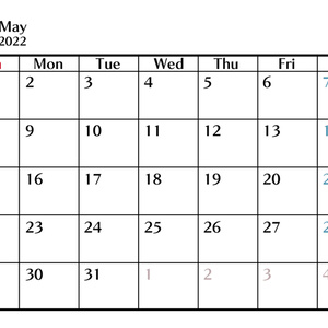カレンダー（今のところ５・６月　段々増えるよ）