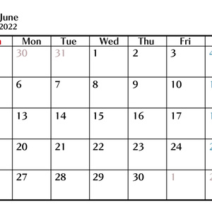 カレンダー（今のところ５・６月　段々増えるよ）