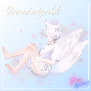 Three-tailed fox 4-piece set] ears, tail, choker, earrings [from 300 yen] fluffy