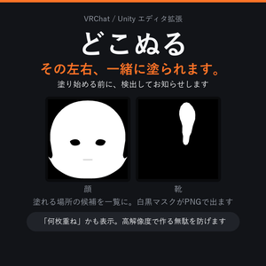 【VRChat】その左右、一緒に塗られます！重なりを解くUVマスク候補ツール「どこぬる」