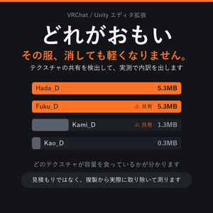 【VRChat】その服、消しても軽くなりません！軽量化の内訳を実測で出す「どれがおもい」
