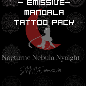 Glow Lotus 12  — Emissive— Mandala Tattoo Pack【リリースセール１週間だけ２０％OFF】】