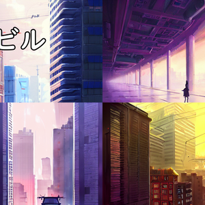 イラスト素材／背景素材　ビル
