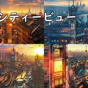 イラスト素材／背景素材　シティービュー