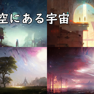 イラスト素材／背景素材　空にある宇宙