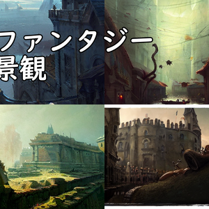 イラスト素材／背景素材　ファンタジー景観