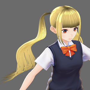 [VROID] long twin tail hair preset with bone