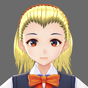 [VROID] blonde wavy hair preset with bone