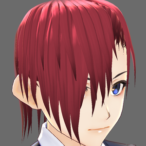[VROID] Red fringe hair preset with bone