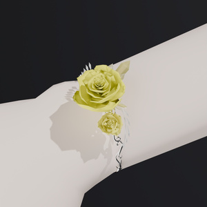 [VRC]薔薇と鉱石のブレスレットver1_6色[3D] 缩略图 5