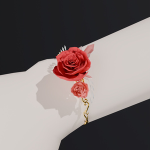 [VRC]薔薇と鉱石のブレスレットver1_6色[3D] 缩略图 3