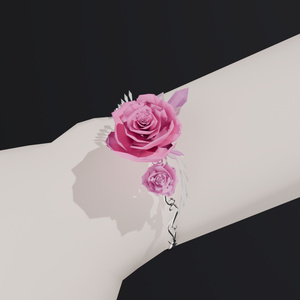[VRC]薔薇と鉱石のブレスレットver1_6色[3D] 缩略图 2