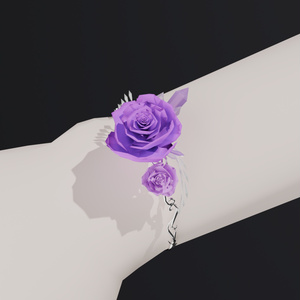 [VRC]薔薇と鉱石のブレスレットver2_6色[3D] 缩略图 4