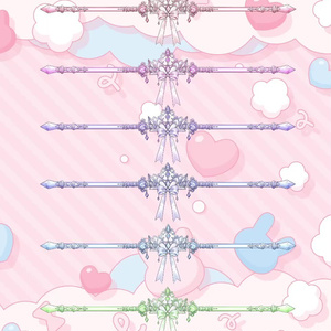一週間無料【動く】ティアラステッキちるプレート【6色】