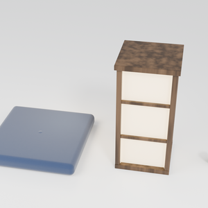 和風小物 3Dモデルセット｜座布団・行灯・湯呑み（Blender / FBX / glTF）