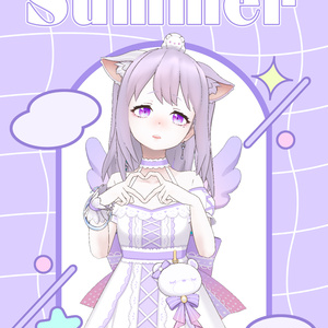 夏っぽいレトロかわいいVTuber素材