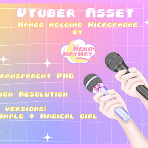 YouTube/Twitchストリーマーのカラオケ歌唱ストリーム用Vtuberアセット 手が持っている（マジカルガール）マイク
