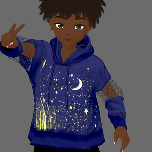 Star and Moon Sweater- Faded Sky Blue
