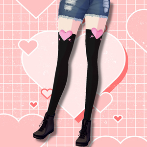 Free| Thigh High Heart Socks