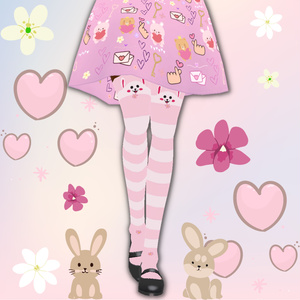 [ Free] Easter Bunny Pink High Knee Sock 