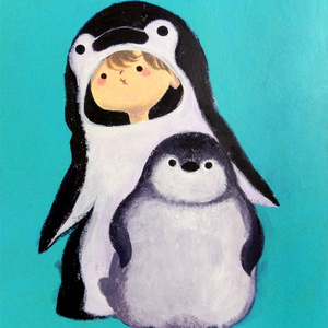 まなざし（アクリル絵の具イラスト原画） - zarazara space - BOOTH