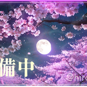 【配信待機画面】動く! 水面に映る月と夜桜 和風 vtuberさんの配信素材に!