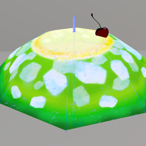【3Dモデル】YOU+MORE! シュワシュワ弾ける クリームソーダの透明傘〈メロンクリームソーダ〉