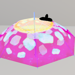【3Dモデル】YOU+MORE! シュワシュワ弾ける クリームソーダの透明傘〈ピンククリームソーダ〉