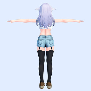 4アバター対応衣装、サマーミニデニムコーデ（ミニデニムパンツ、キャミソール、サンダル） 缩略图 6