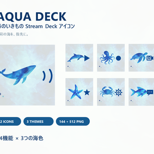 【無料版あり】AQUA DECK｜海のいきもの Stream Deckアイコン72種