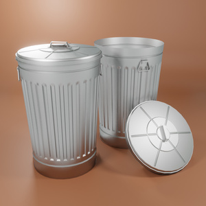 【3Dモデル】ブリキのゴミ箱