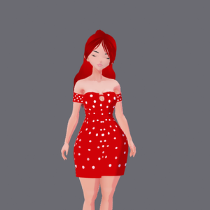Red polkadot dress