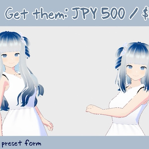 [VROID] Hair preset Blue gradient