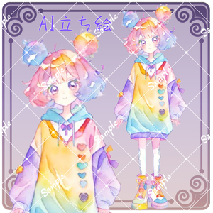 【TRPG用等立ち絵】ゆめかわいい不思議パーカーちゃん