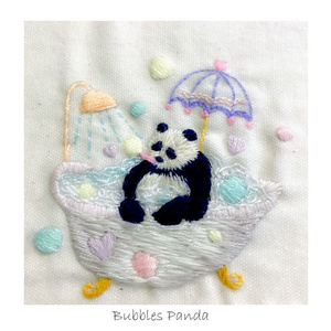 bobo刺繡図案05：Bubbles Panda しゃぼんぱぱんだ